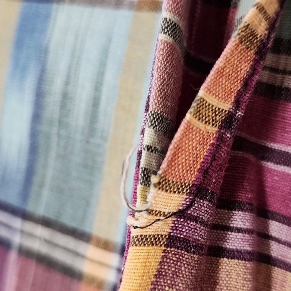 IT'S PAQUETTE Vintage 80's Beach Plaid Hooded Light-weight Oversized Pullover - Picture 13 of 13